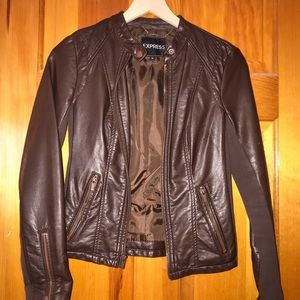 Express Brown Leather Jacket